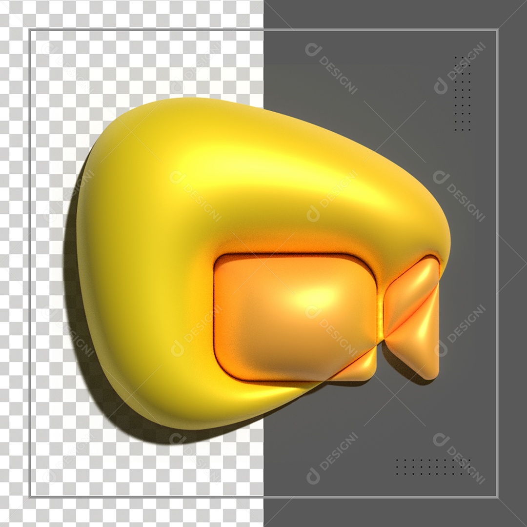 Ícone 3D Zoom Dourado Elemento Para Composição PSD
