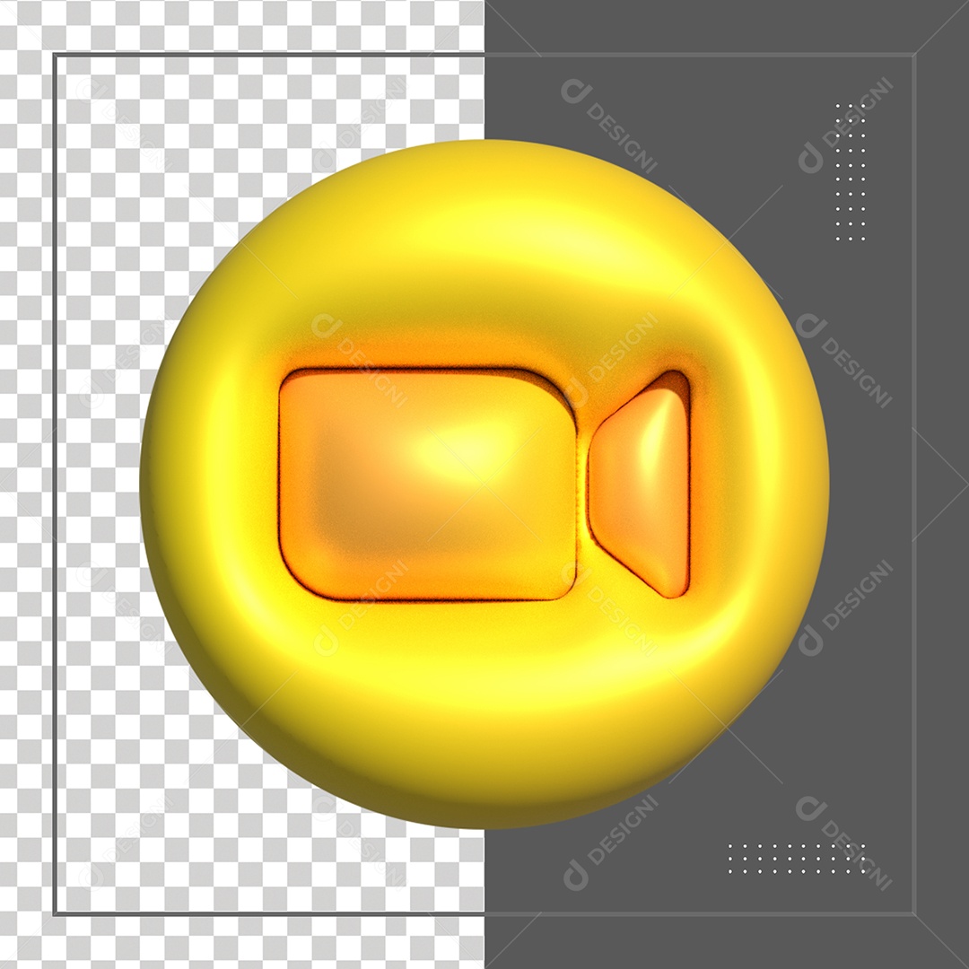Ícone 3D Zoom Dourado Elemento Para Composição PSD