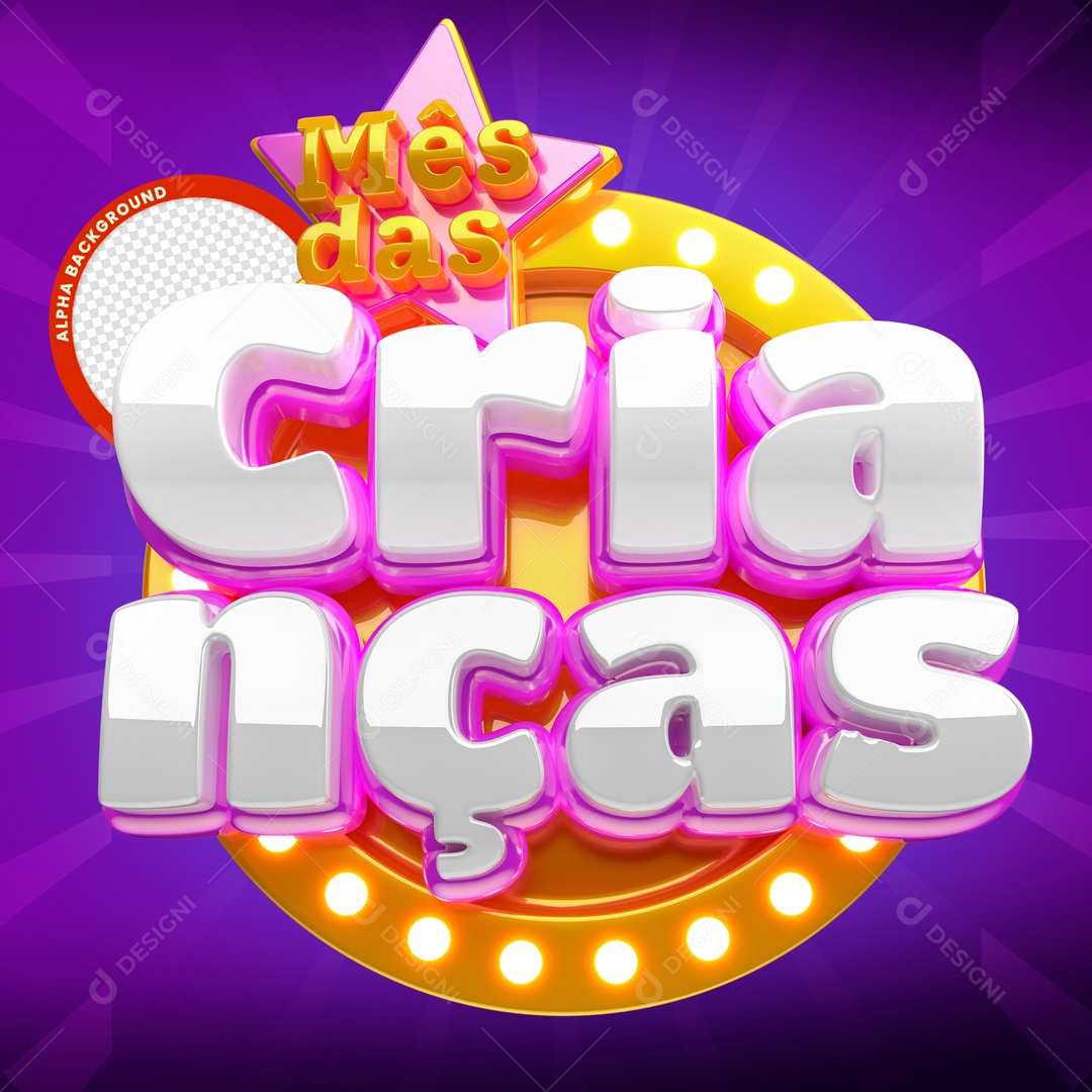 Selo 3D Mês Dos Pais Para Composição PSD