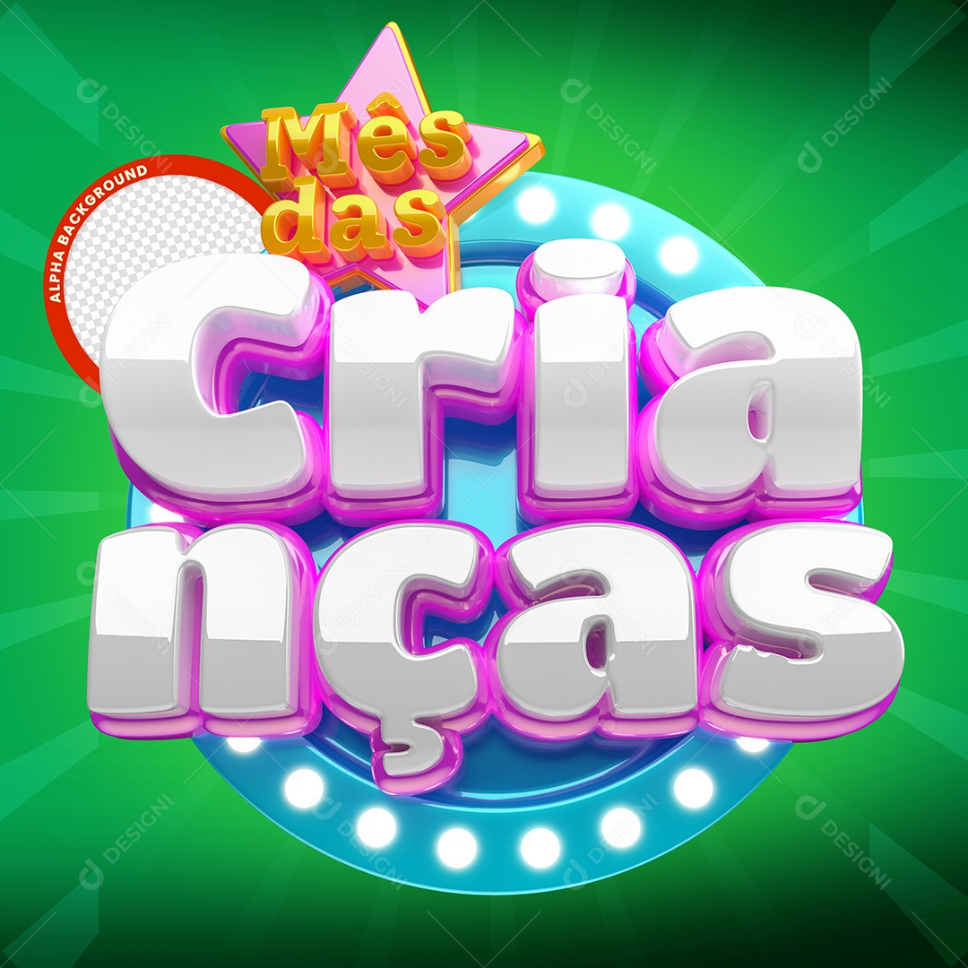 Selo 3D Mês Dos Pais Para Composição PSD