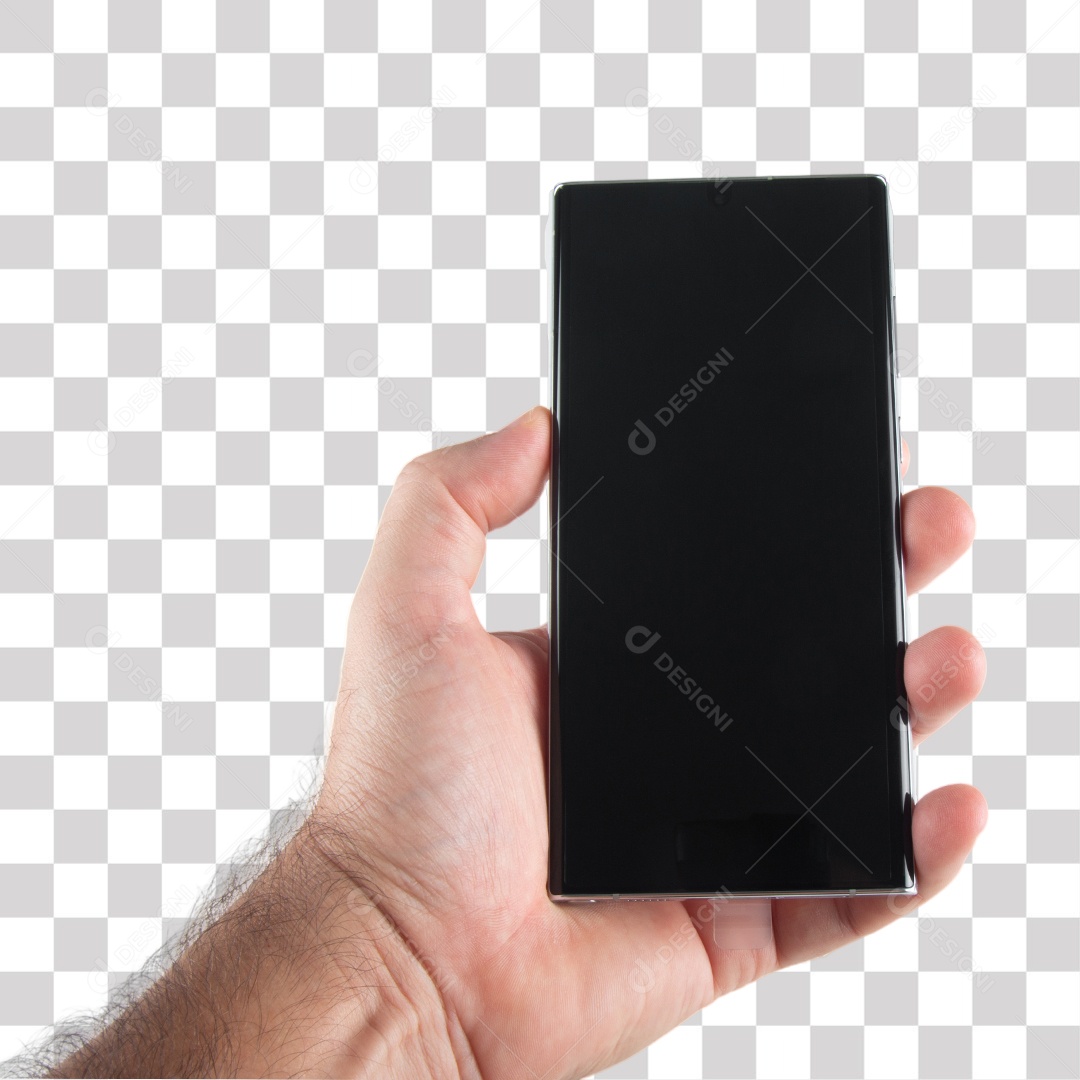 Mão de Homem Segurando celular PNG Transparente