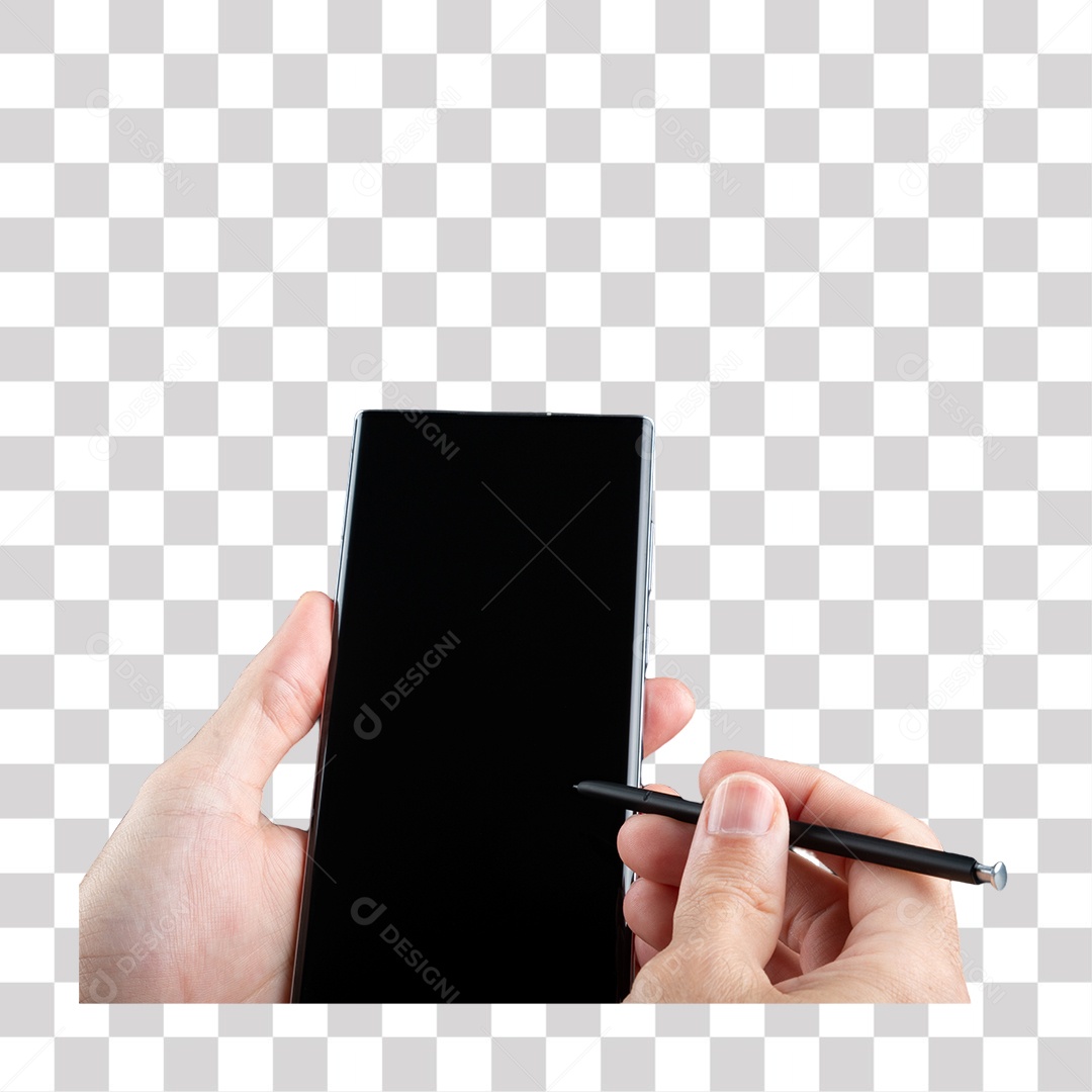 Mão de Homem Segurando Celular PNG Transparente