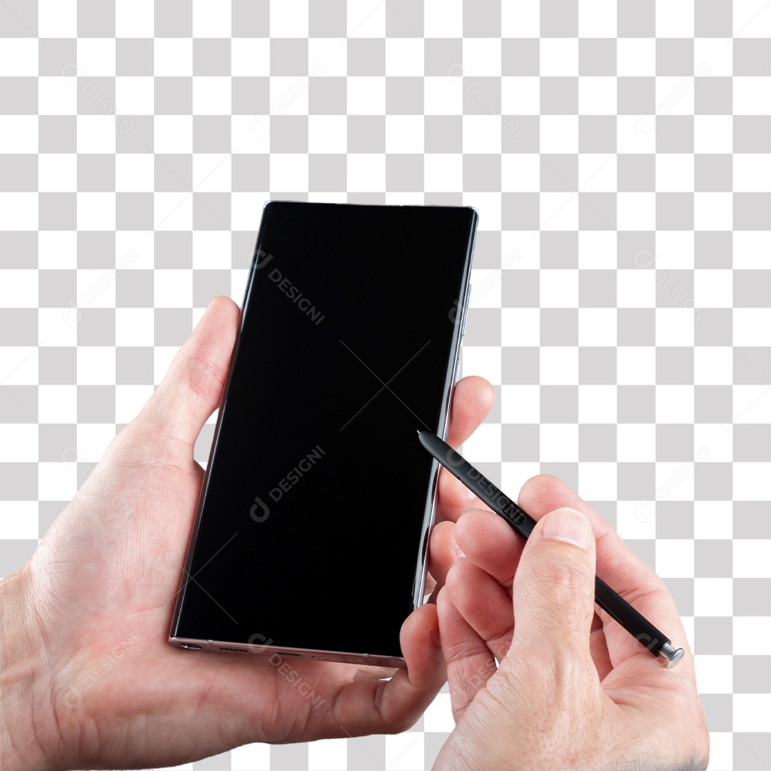 Mão de Homem Segurando Celular PNG Transparente