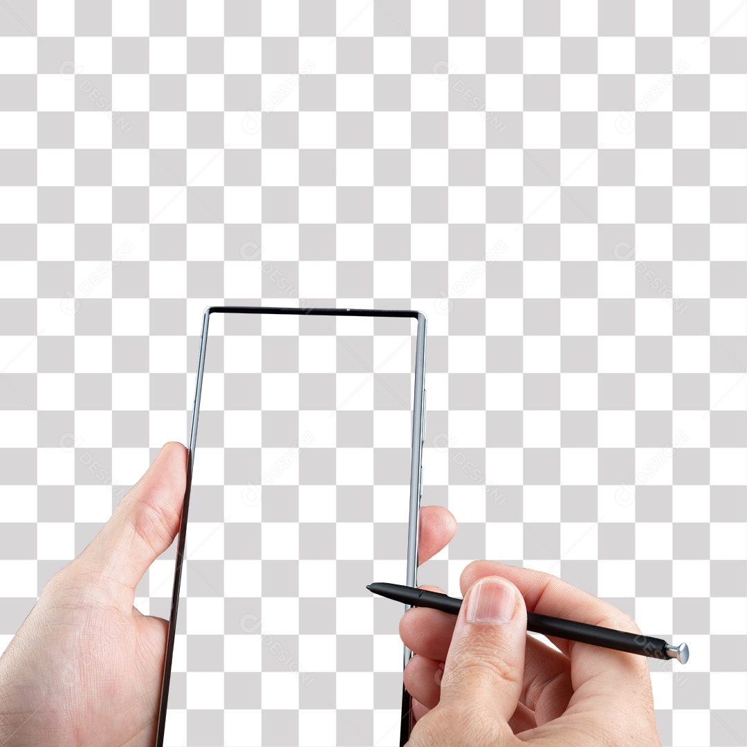 Mão de Homem Segurando Celular PNG Transparente