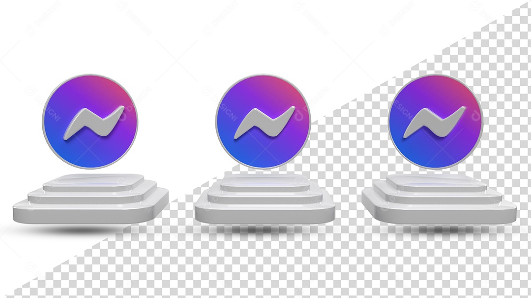 Ícone 3D Messenger encima de Pódio Elemento Para Composição PSD