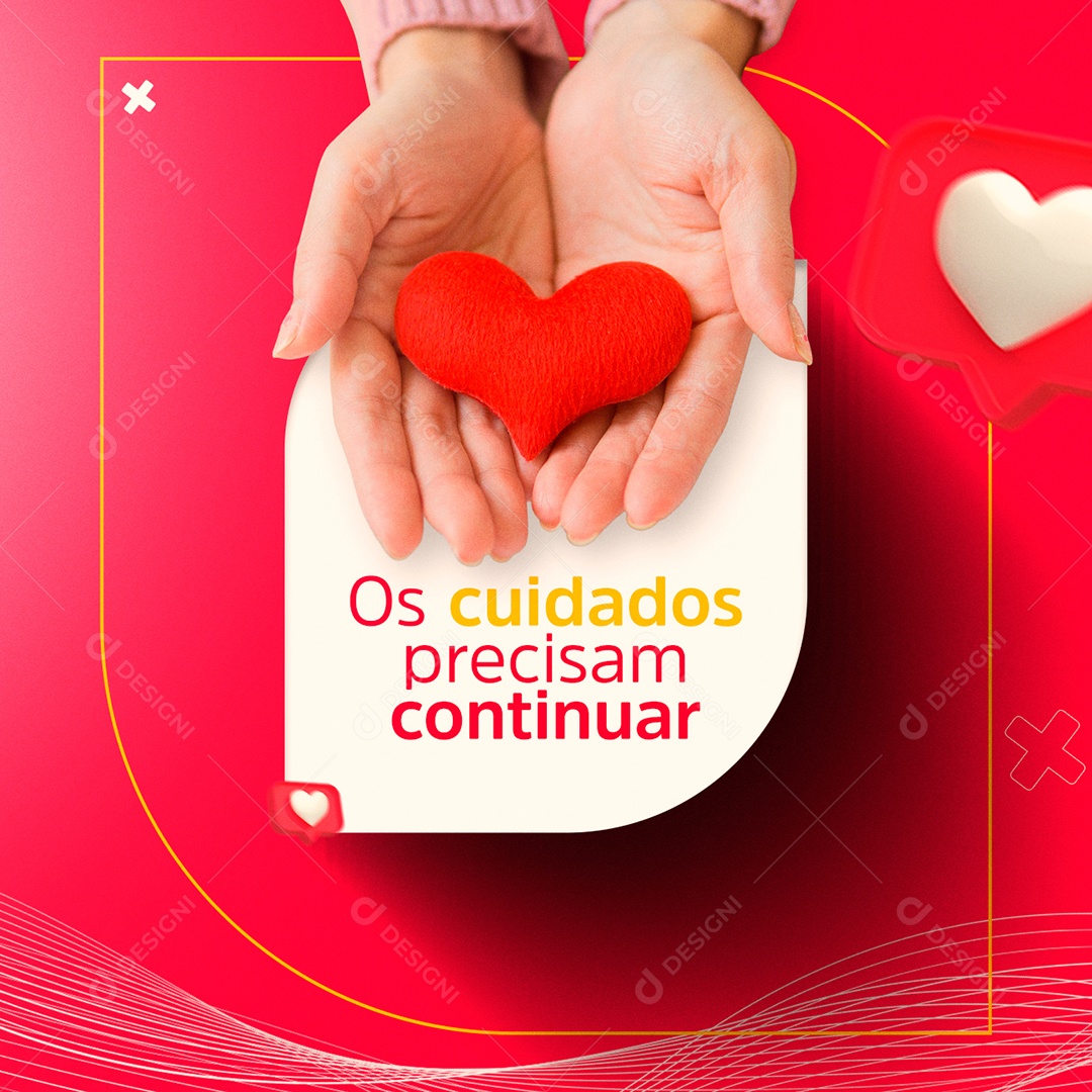 Os cuidados precisam continuar Farmácia Social Media PSD Editável