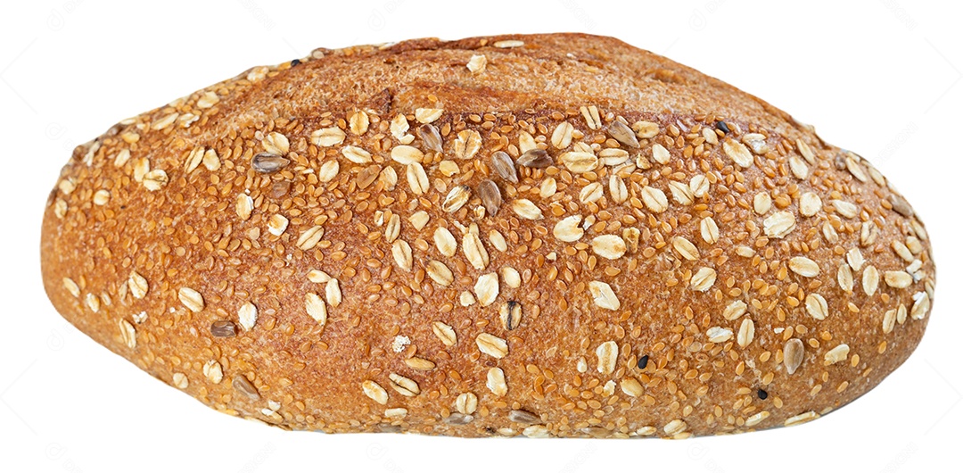 Artesanal de pão de pão integral saudável isolado em branco