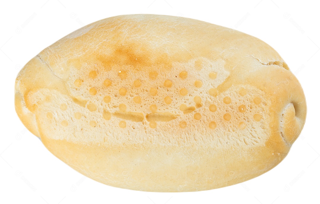 Pão francês isolado no fundo branco.