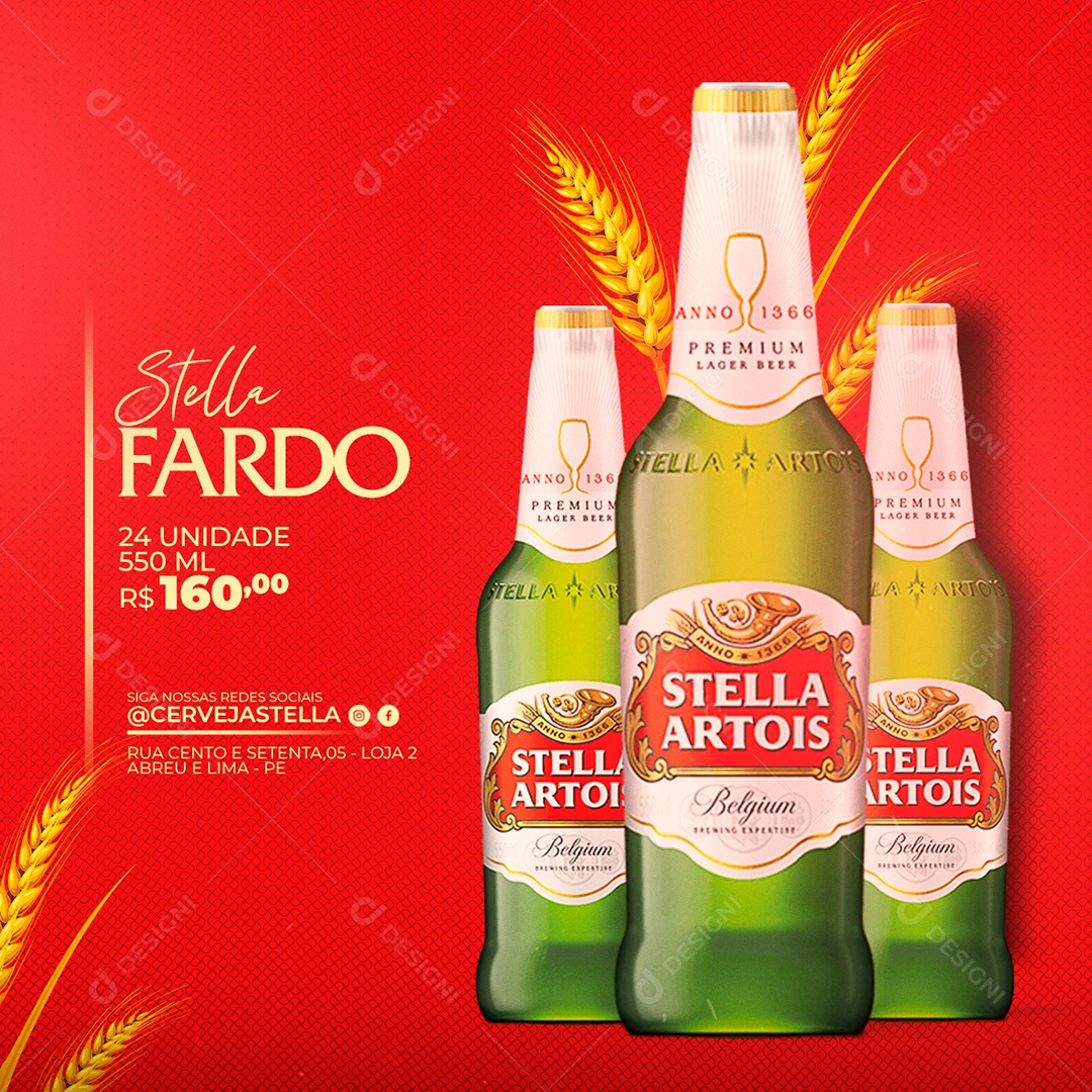Stella Fardo Distribuidora Cerveja Stella Artois Social Media PSD Editável