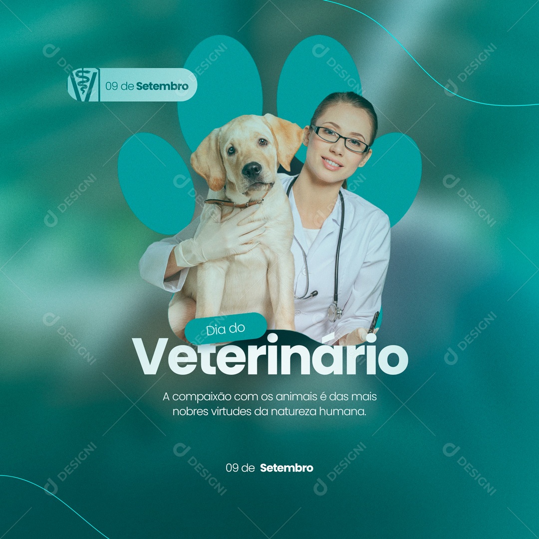 Social Media Dia do Médico Veterinário 09 de Setembro PSD Editável