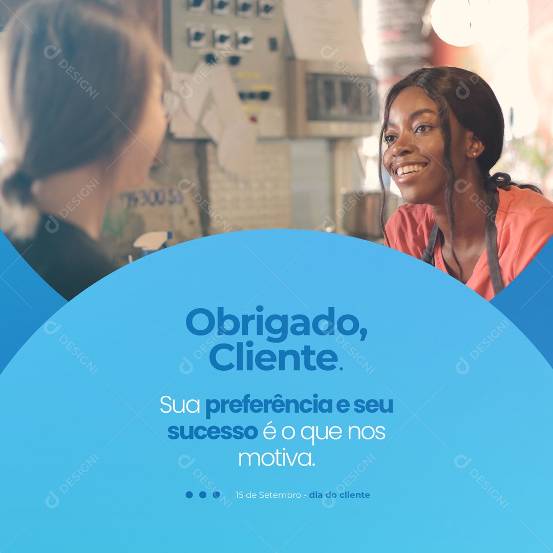 Social Media Feed Feliz Dia do Cliente 15 de Setembro PSD Editável