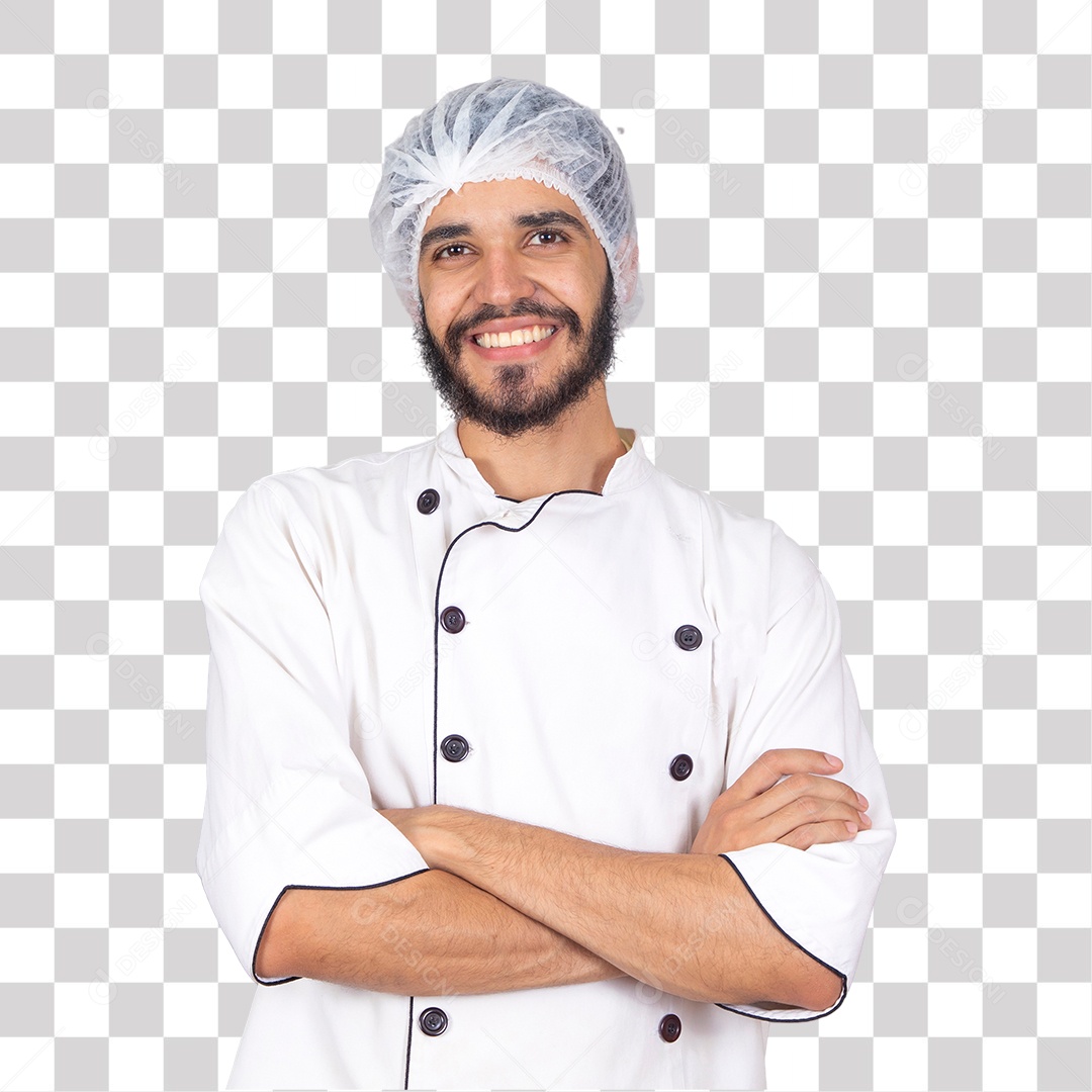 Padeiro Feliz de Braços Cruzados PNG Transparente sem Fundo