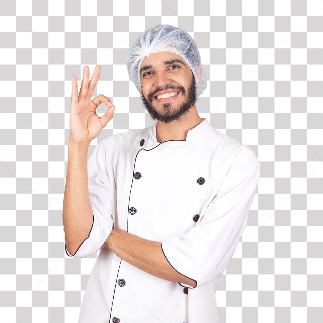 Padeiro fazendo gesto de aprovado PNG Transparente sem Fundo