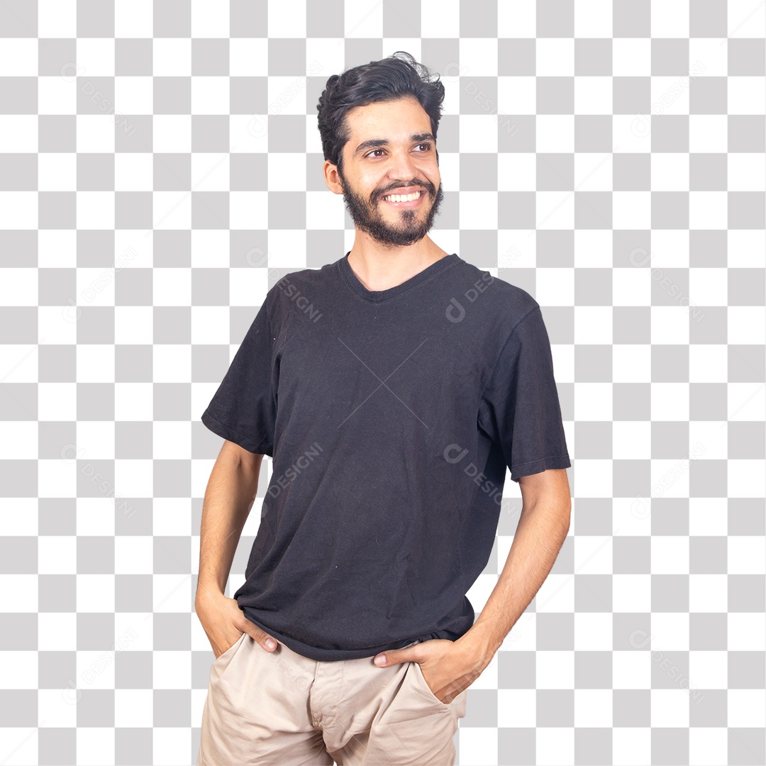 Jovem Sorridente Fazendo pose PNG Transparente Sem Fundo