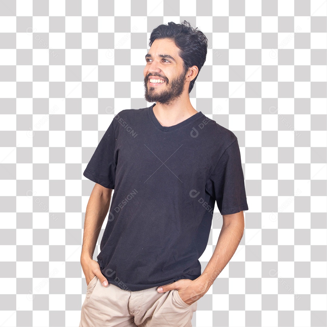Jovem Sorridente Fazendo pose PNG Transparente Sem Fundo