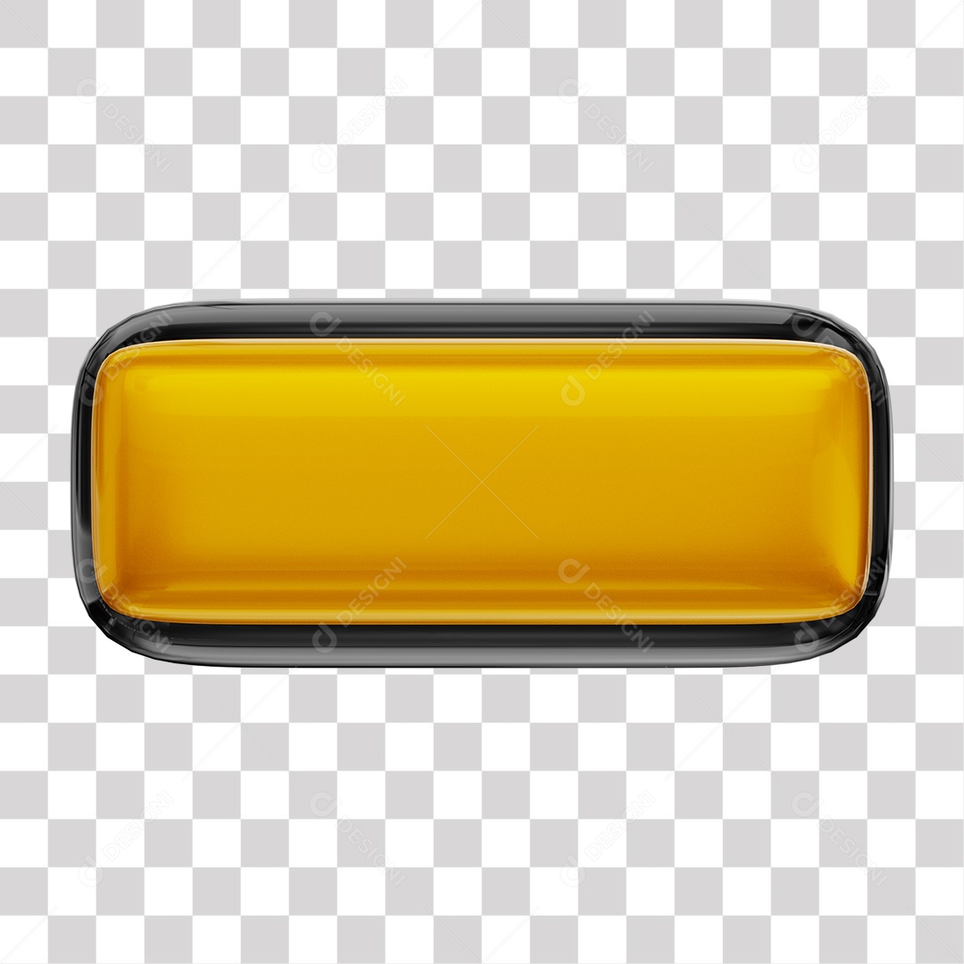 Símbolo de Negativo - Elemento 3D Dourado e Preto para Composição PNG Transparente