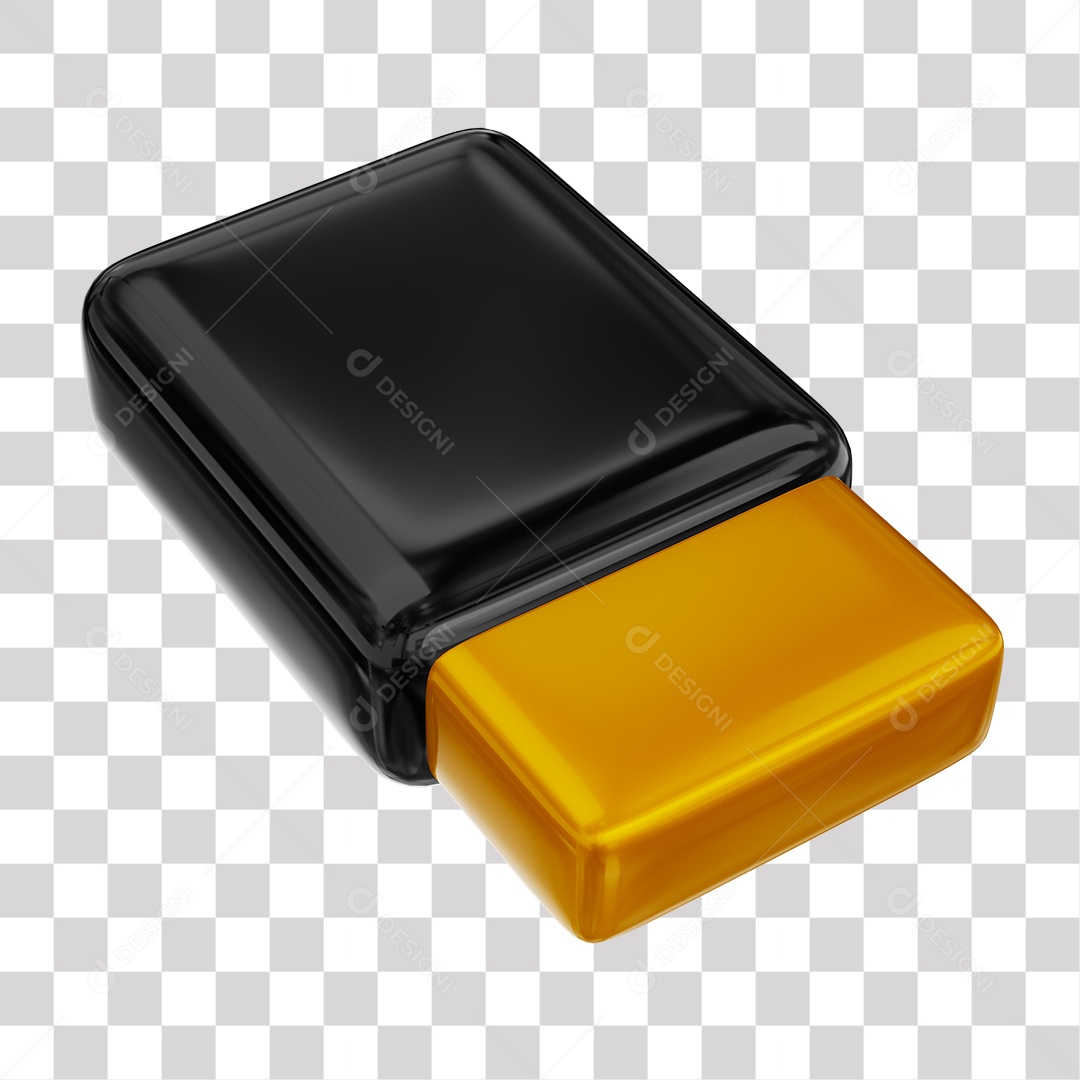 Símbolo de Negativo - Elemento 3D Dourado e Preto para Composição PNG Transparente