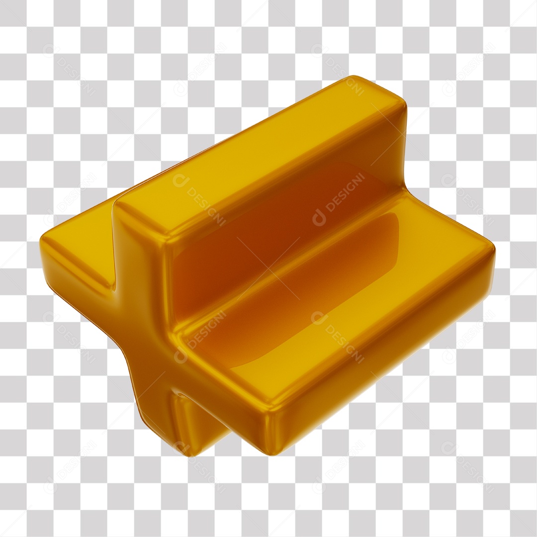 Símbolo de Mais + Elemento 3D Dourado para Composição PNG Transparente
