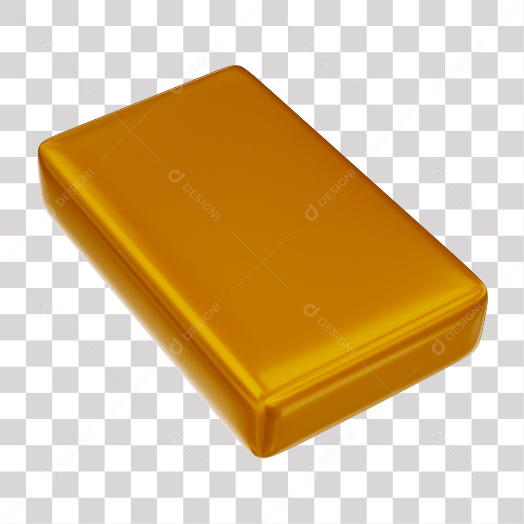 Símbolo de Negativo - Elemento 3D Dourado para Composição PNG Transparente