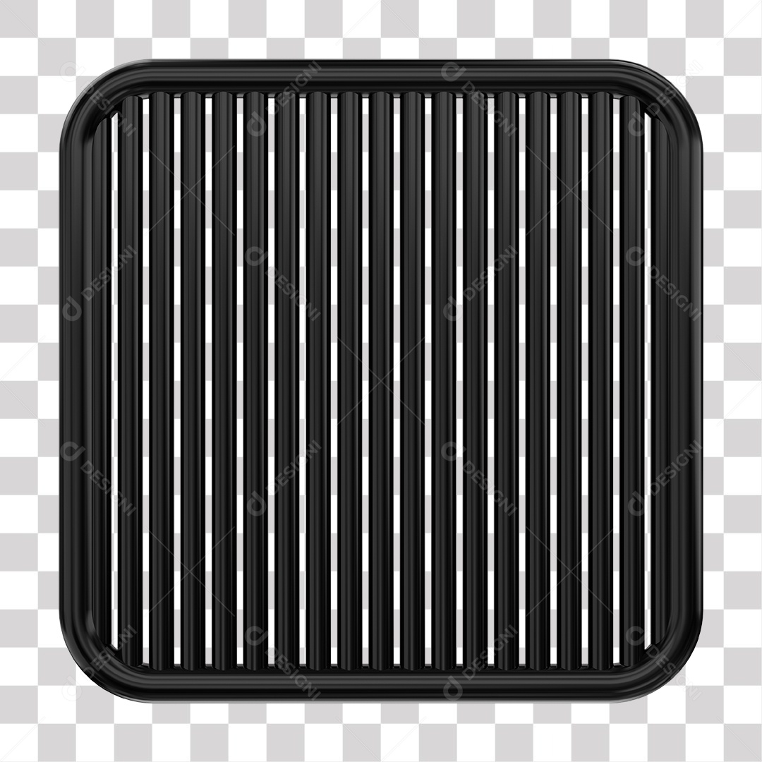 Grade Preto Elemento 3D para Composição PNG Transparente