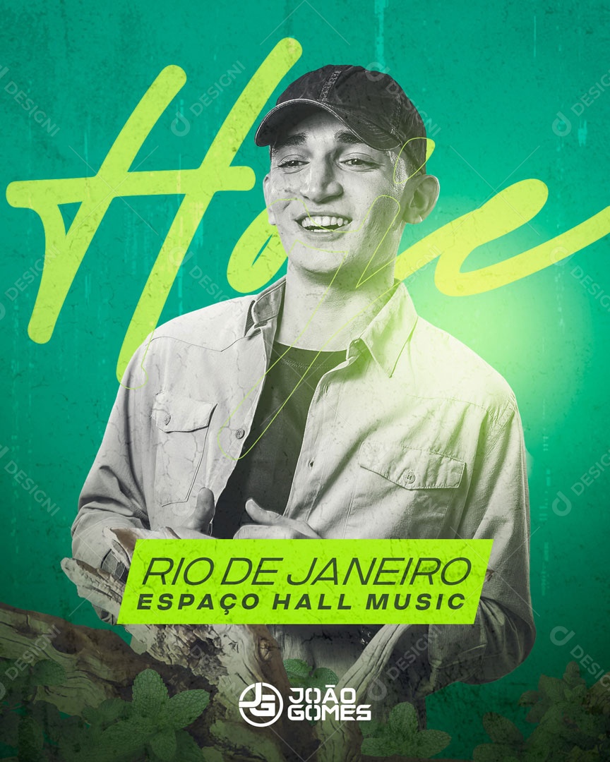 Flyer Shows João Gomes Rio De Janeiro Espaço Hall Music Social Media PSD Editável