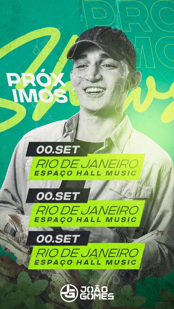Flyer Shows João Gomes Rio De Janeiro Espaço Hall Music Social Media PSD Editável