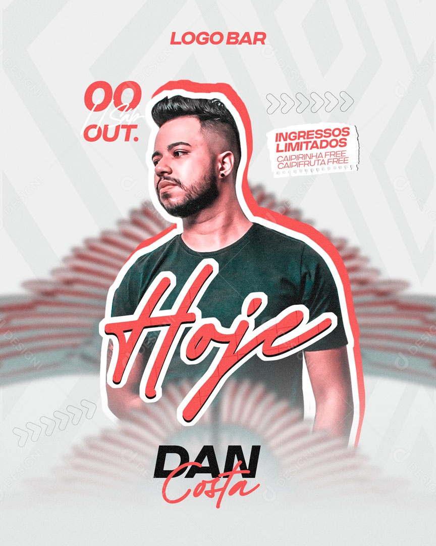 Flyer Hoje Dan Costa Shows Evento Social Media PSD Editável