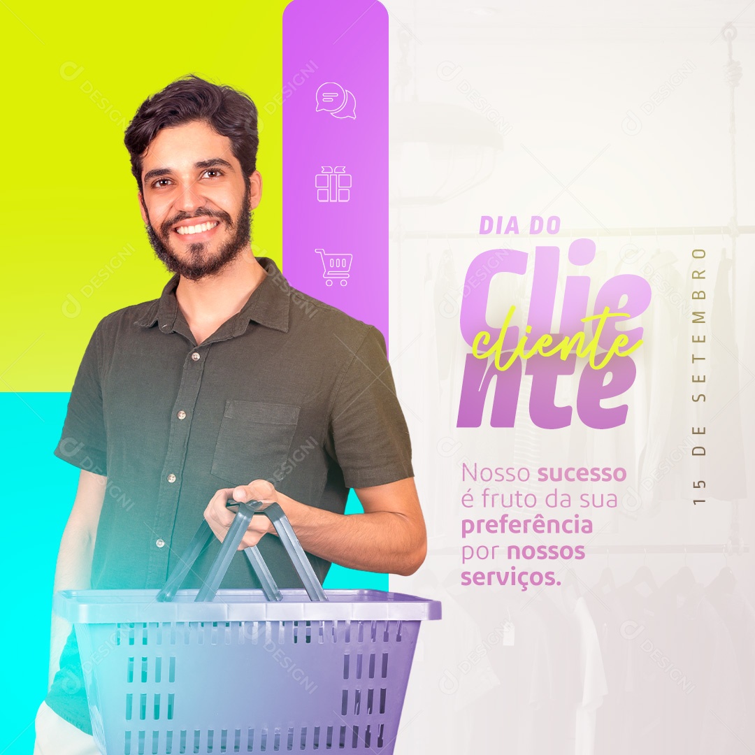 Feliz Dia do Cliente 15 de Setembro Social Media PSD Editável
