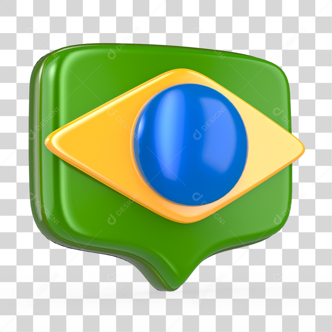 Elemento 3D Like da Copa do Mundo Cores da Bandeira do Brasil PNG Transparente