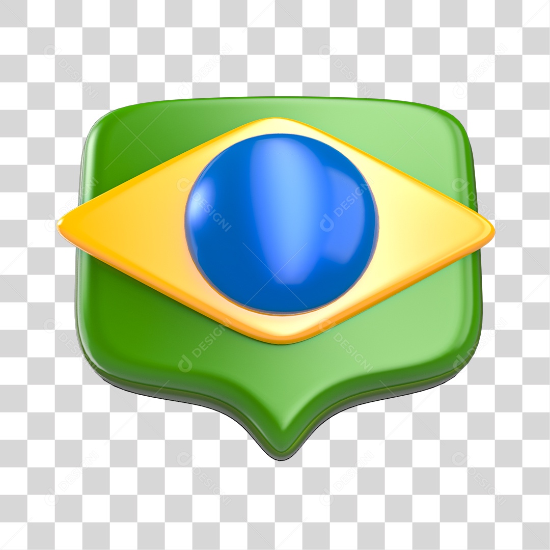 Elemento 3D Like da Copa do Mundo Cores da Bandeira do Brasil PNG Transparente