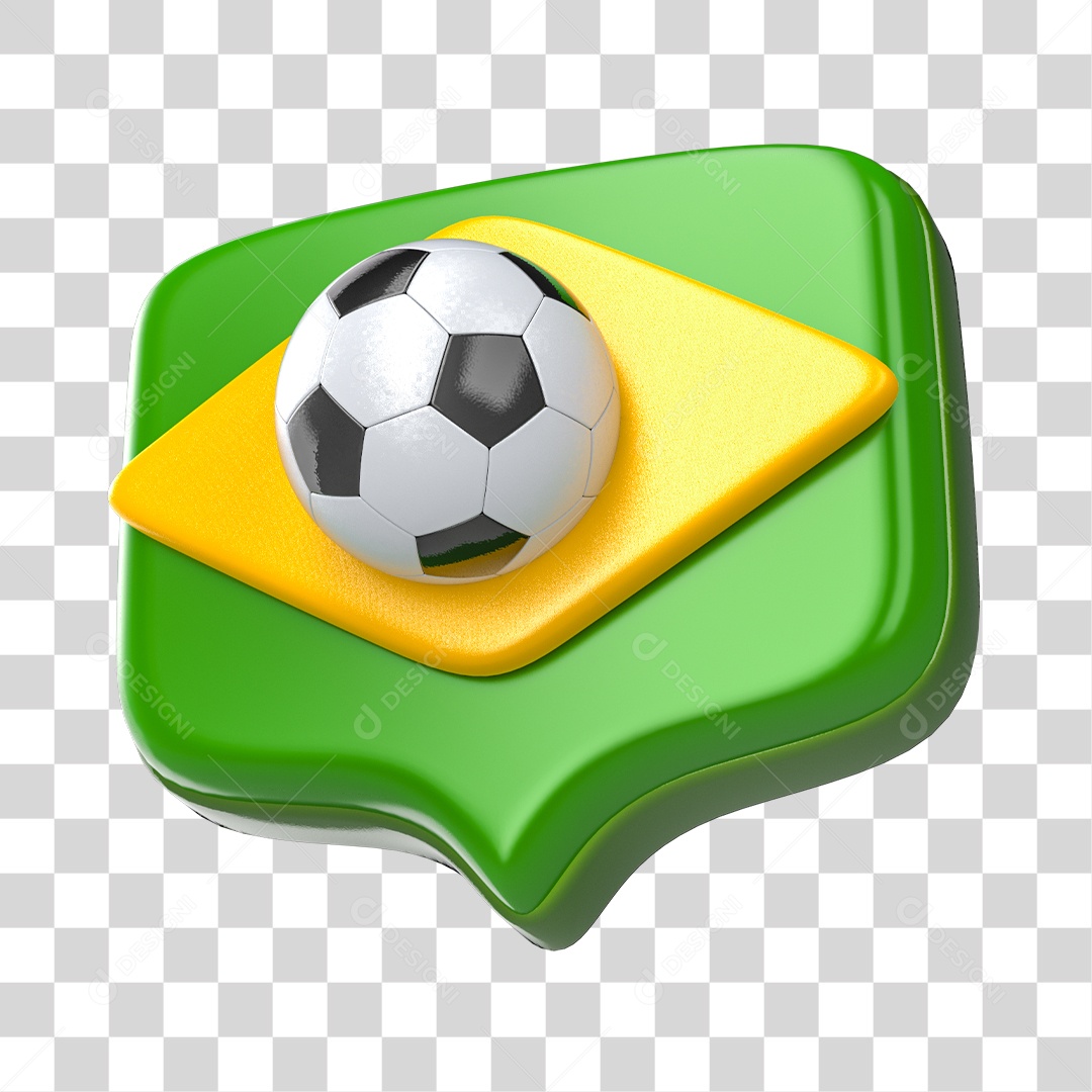 Elemento 3D Like da Copa do Mundo Cores da Bandeira do Brasil PNG Transparente