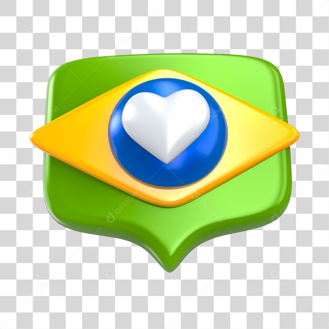 Elemento 3D Emoji Amei Copa do Mundo Para Composição PNG Transparente