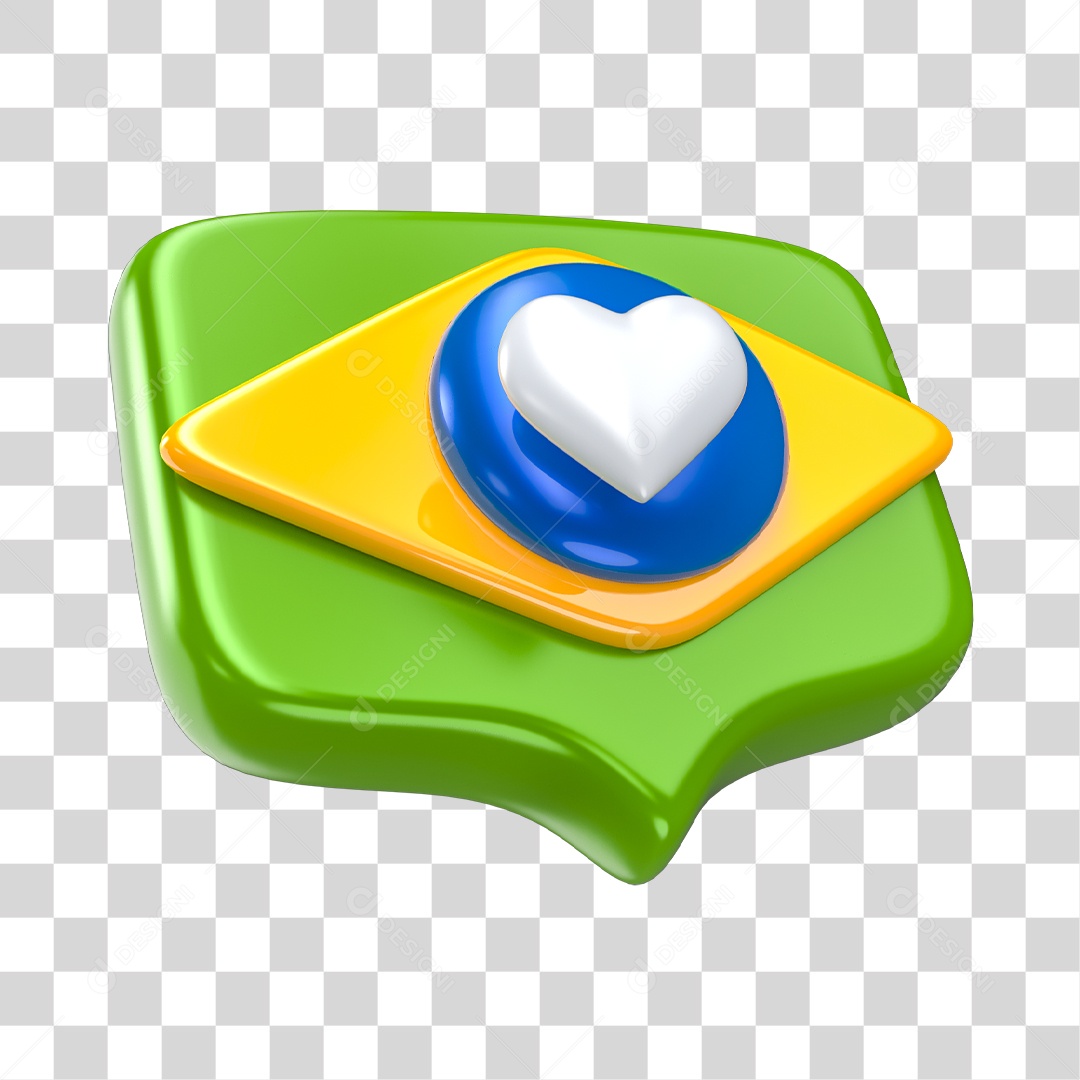 Elemento 3D Emoji Amei Copa do Mundo Para Composição PNG Transparente