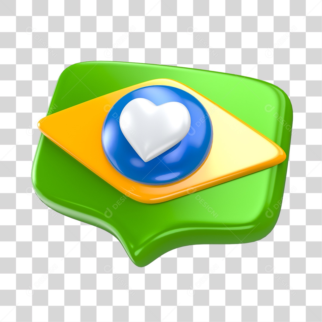 Elemento 3D Emoji Amei Copa do Mundo Para Composição PNG Transparente