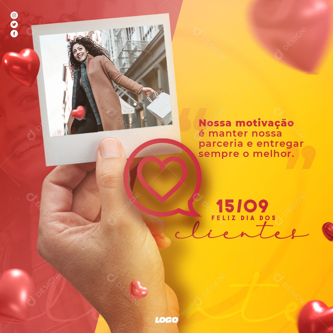 Dia Do Cliente 15 de Setembro Data Comemorativa Social Media PSD Editável