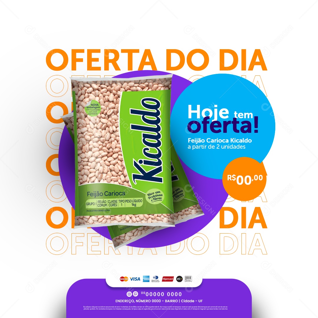 Social Media Supermercado Oferta do Dia PSD Editável
