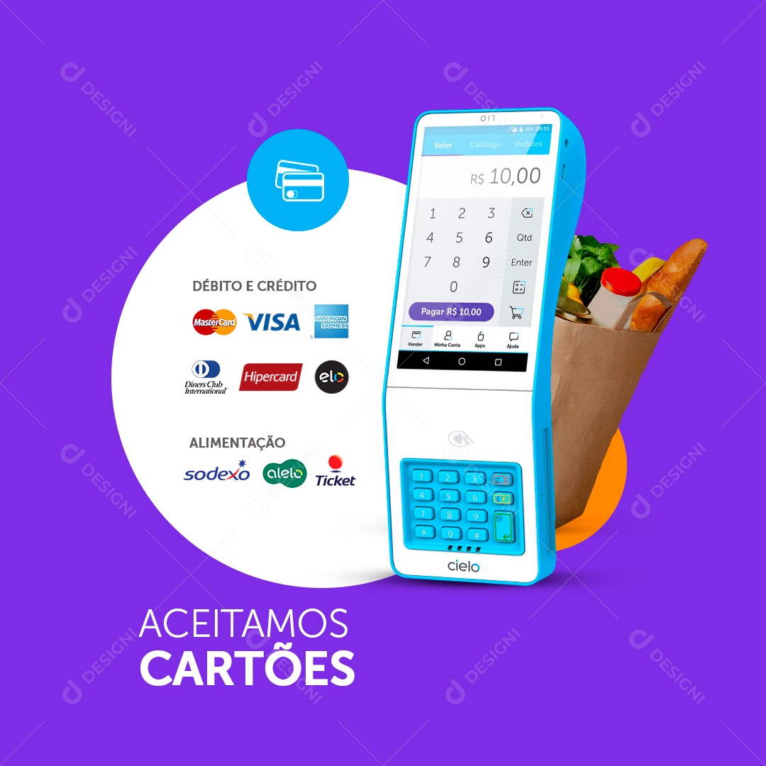 Social Media Supermarket We accept Cards Editable PSD