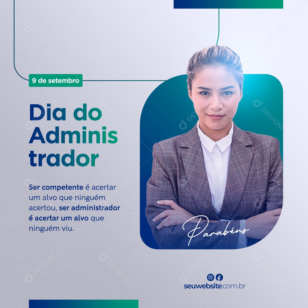 Dia Do Administrador 09 De Setembro Data Comemorativa Social Media PSD Editável