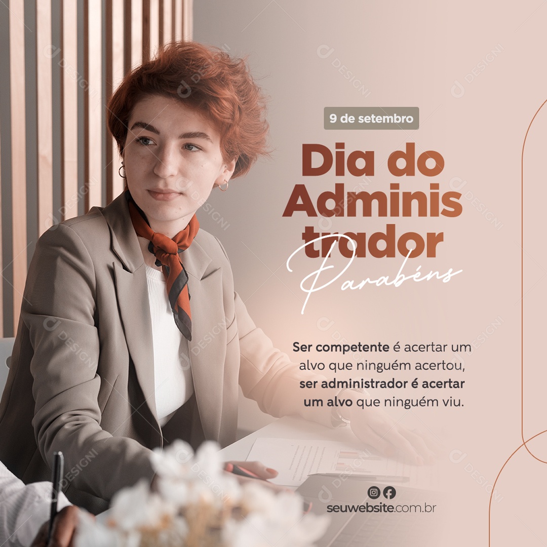 Dia Do Administrador 09 De Setembro Data Comemorativa Social Media PSD Editável