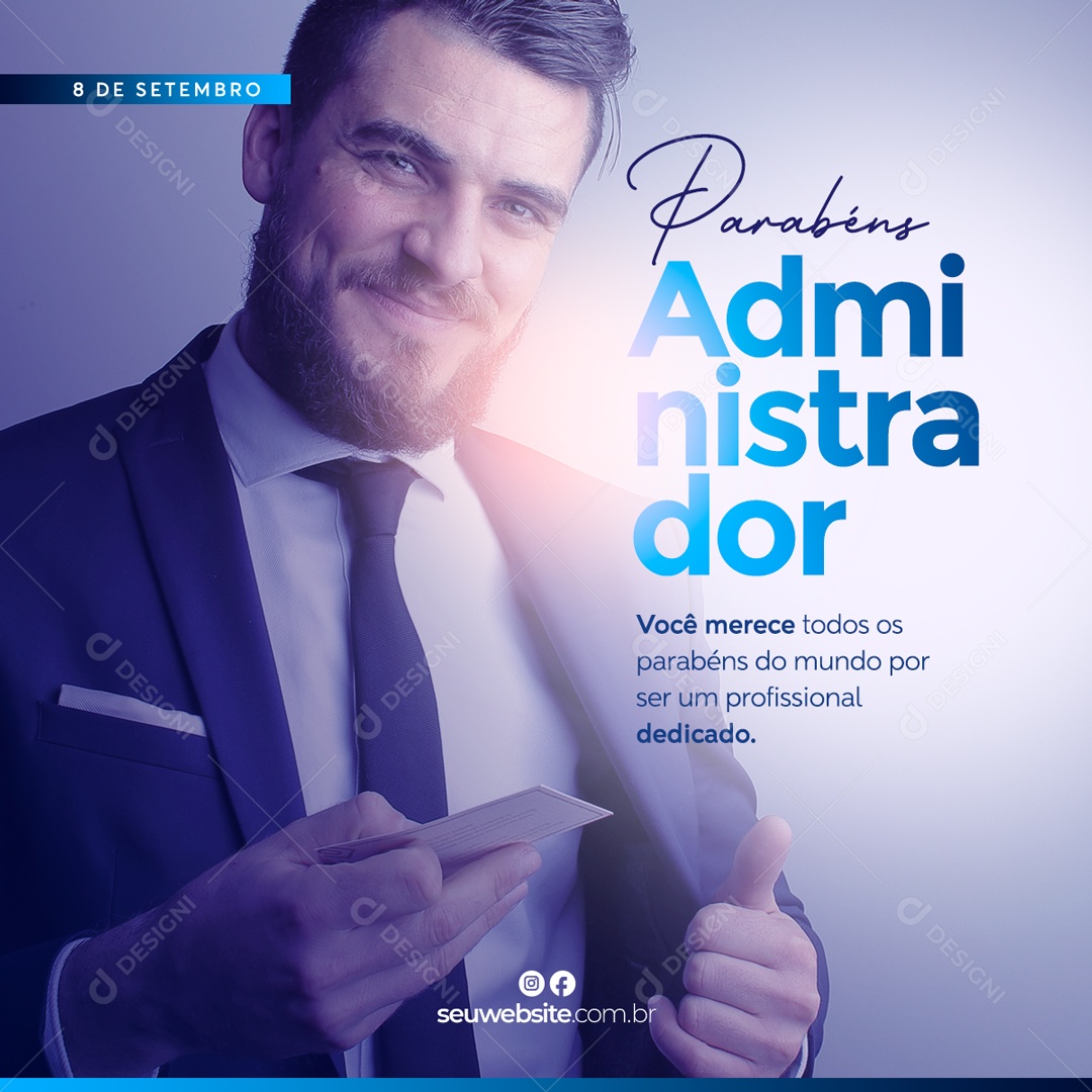 Dia Do Administrador 09 De Setembro Data Comemorativa Social Media PSD Editável