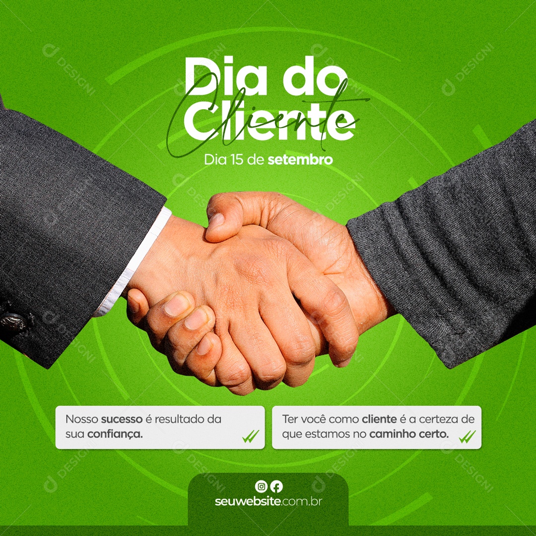 Dia Do Cliente Dia 15 Setembro Data Comemorativa Social Media PSD Editável