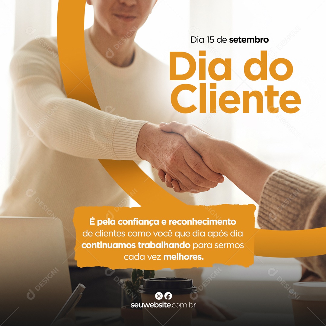 Dia Do Cliente Dia 15 Setembro Data Comemorativa Social Media PSD Editável
