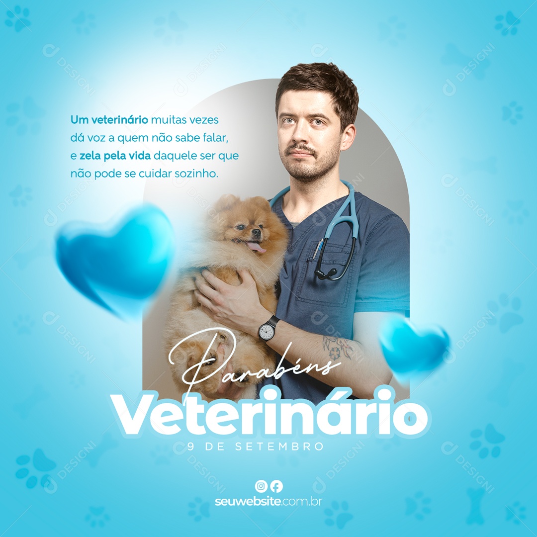 Parabéns Veterinário 09 De Setembro Data Comemorativa Social Media PSD Editável