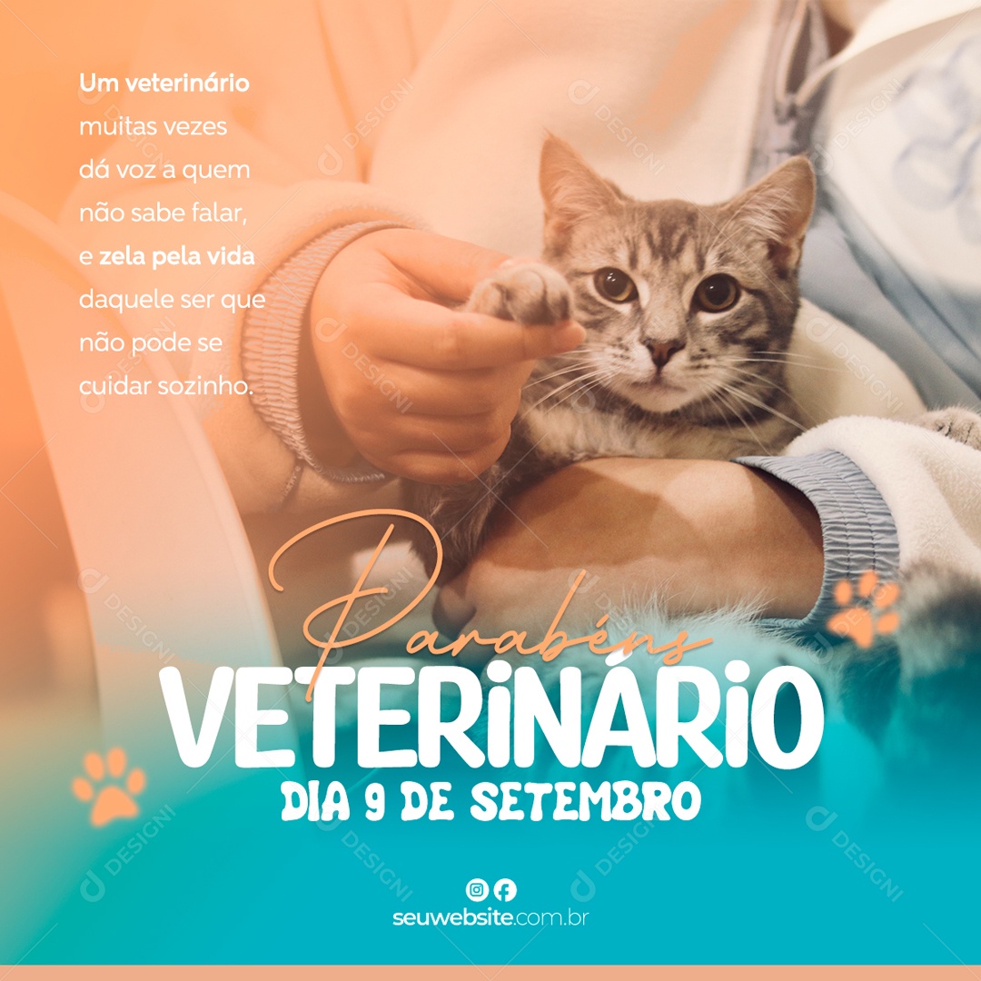 Parabéns Veterinário 09 De Setembro Data Comemorativa Social Media PSD Editável