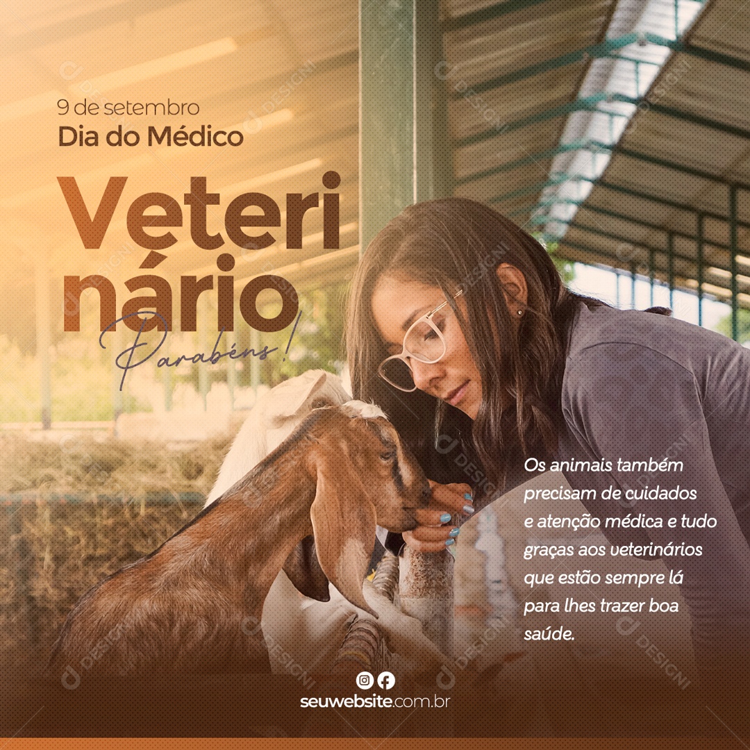 Parabéns Veterinário 09 De Setembro Data Comemorativa Social Media PSD Editável