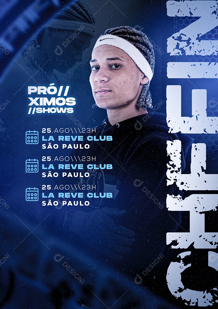 Próximos Shows Mc Chefinho Flyer Social Media PSD Editável