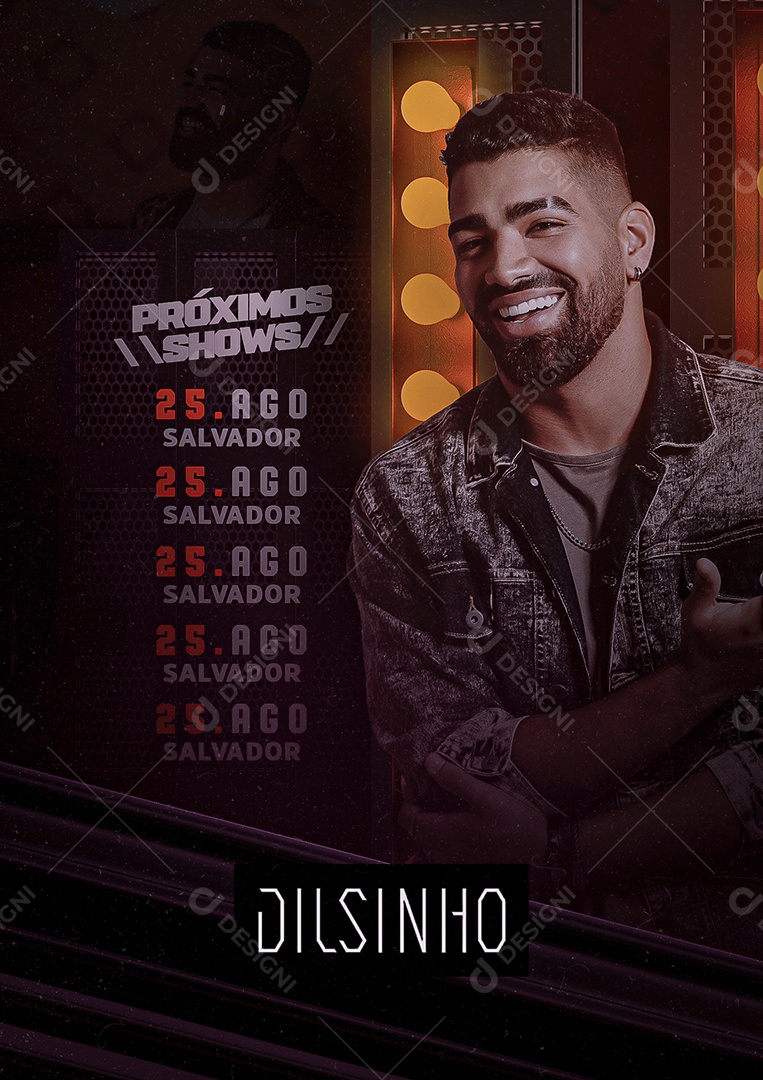 Próximos Shows Dilsinho Flyer Social Media PSD Editável