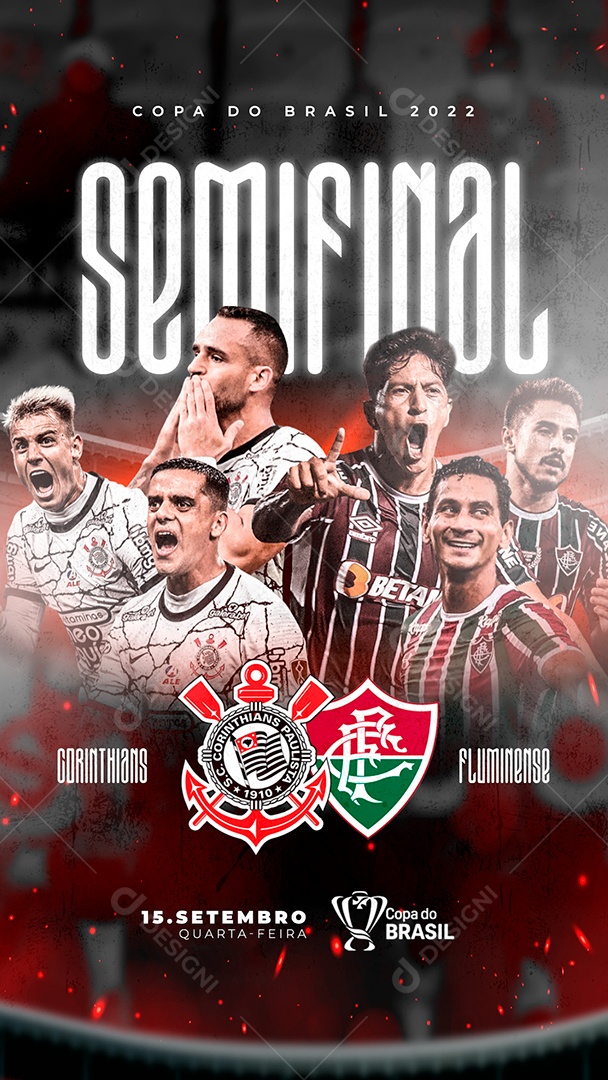 Flyer Futebol Semi Final Futebol Jogo Time Social Media PSD Editável
