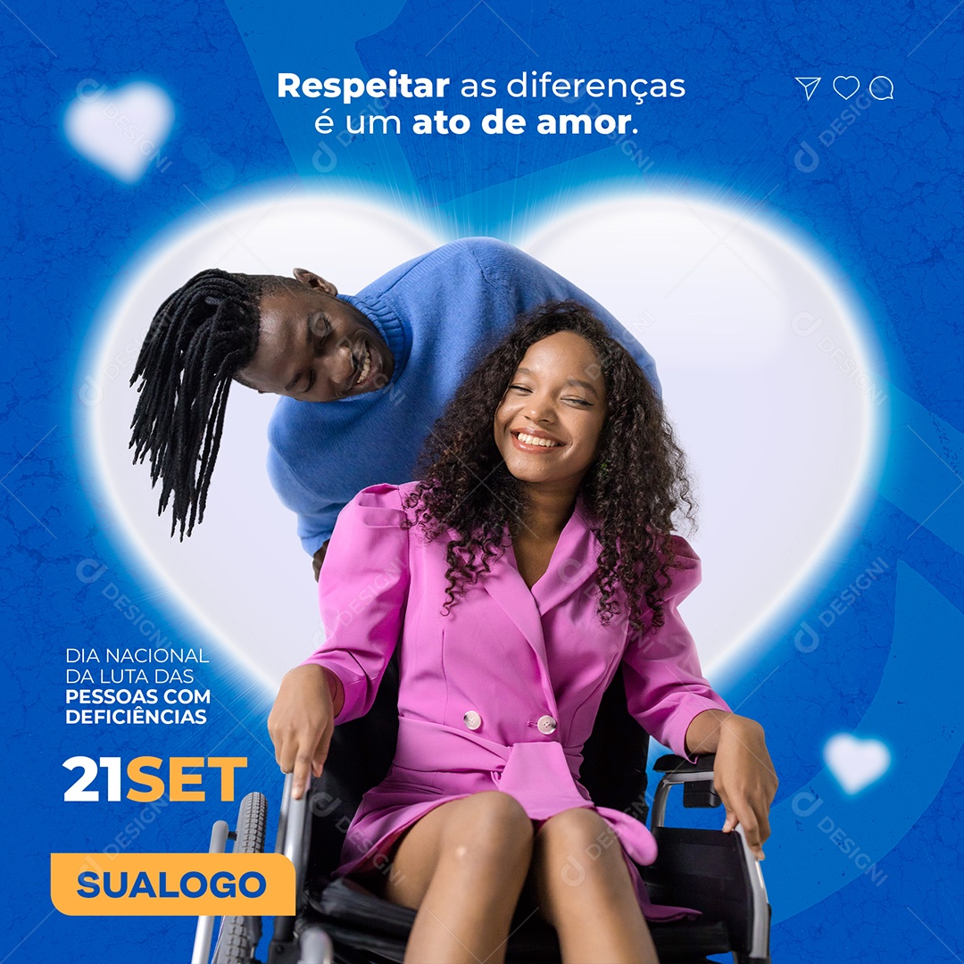 Social Media Dia Nacional da Luta das Pessoas Com Deficiência PSD Editável