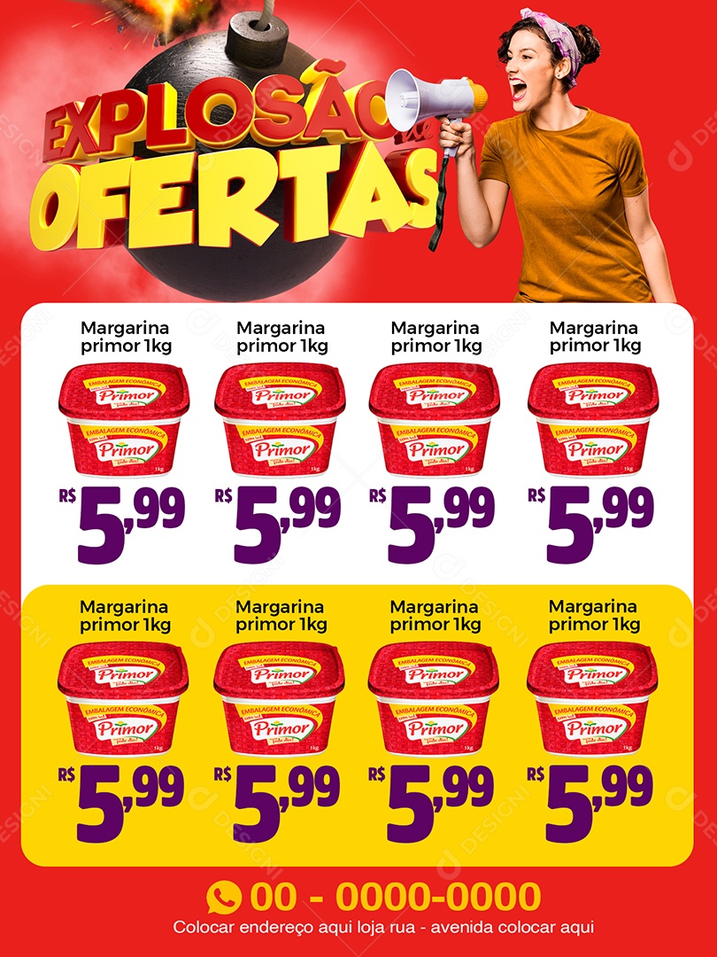 Social Media Encarte Explosão de Ofertas Supermercado PSD Editável